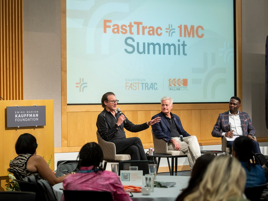 Panel discussion at the Kauffman FastTrac + 1 Million Cups Summit